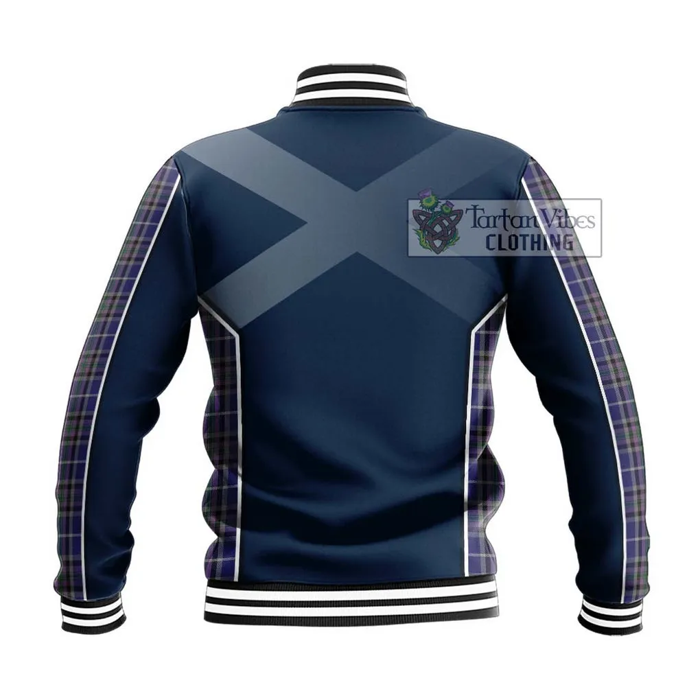 Alexander of Menstry Tartan Baseball Jacket with Family Crest and Lion Rampant Vibes Sport Style