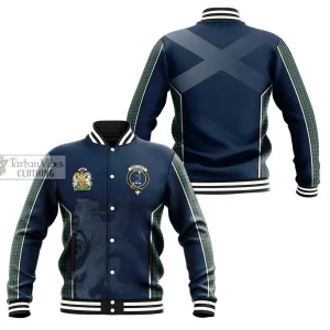 Arbuthnot Tartan Baseball Jacket with Family Crest and Lion Rampant Vibes Sport Style