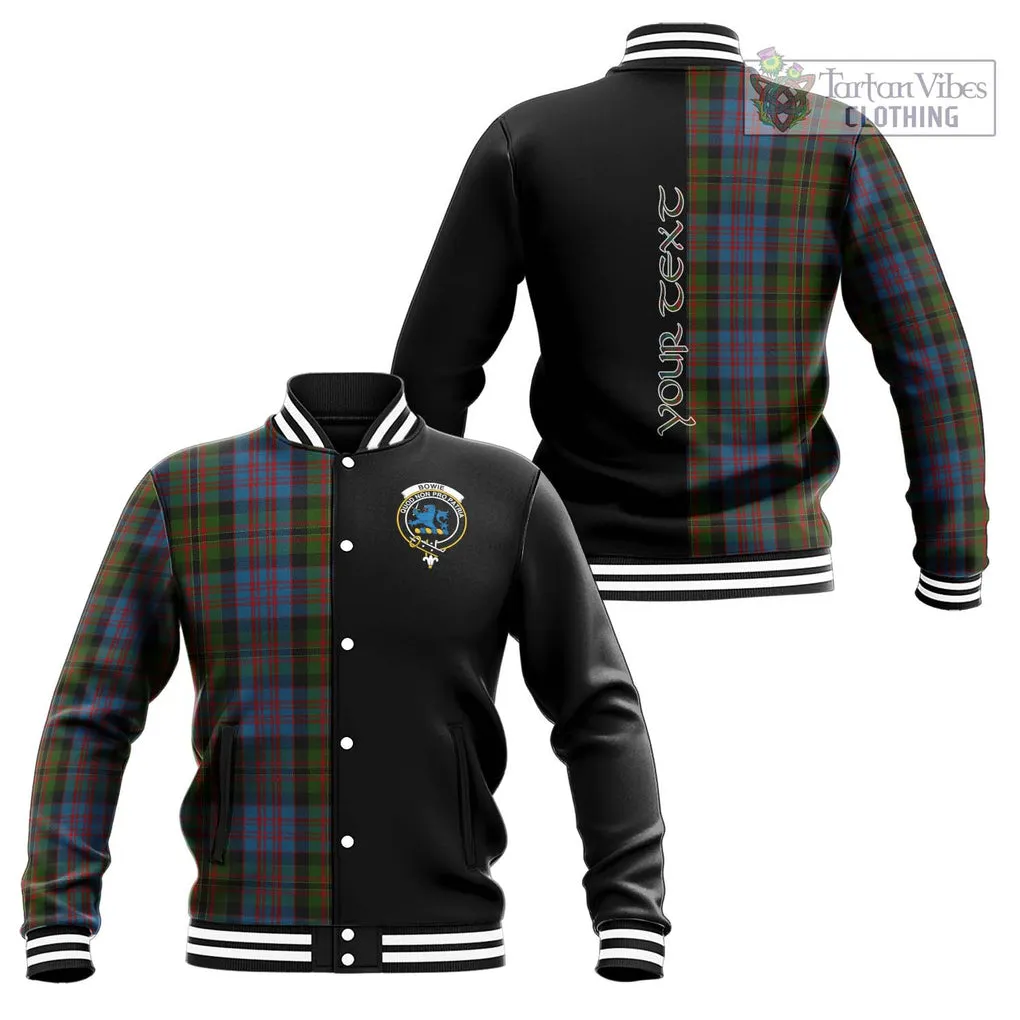 Bowie Tartan Baseball Jacket with Family Crest and Half Of Me Style